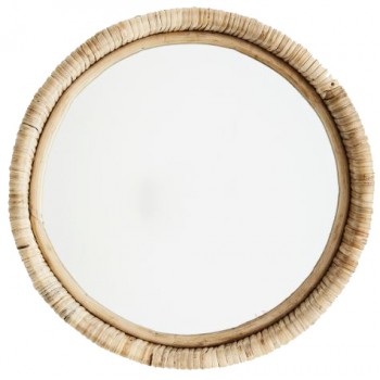 Espejo redondo bambú